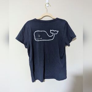 Vineyard Vines Navy Vintage Tee with White Logo SZ L